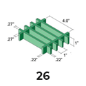 Molded Grating 1.0in thick 1x4 mesh