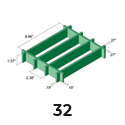 Molded Grating 1.57in thick 8.66x2.36 mesh