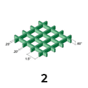 Molded Grating 0.6in thick 1.5x1.5 mesh
