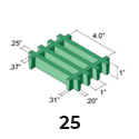 Molded Grating 1.0in thick 1x4 mesh