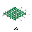 Molded Grating 0.60in thick 1x1/2x2 mesh
