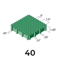 Molded Grating 1.25in thick 0.5x0.5/1.5x1.5 mesh