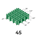 Molded Grating 1.5in thick 0.78x0.78/1.57x1.57 mesh